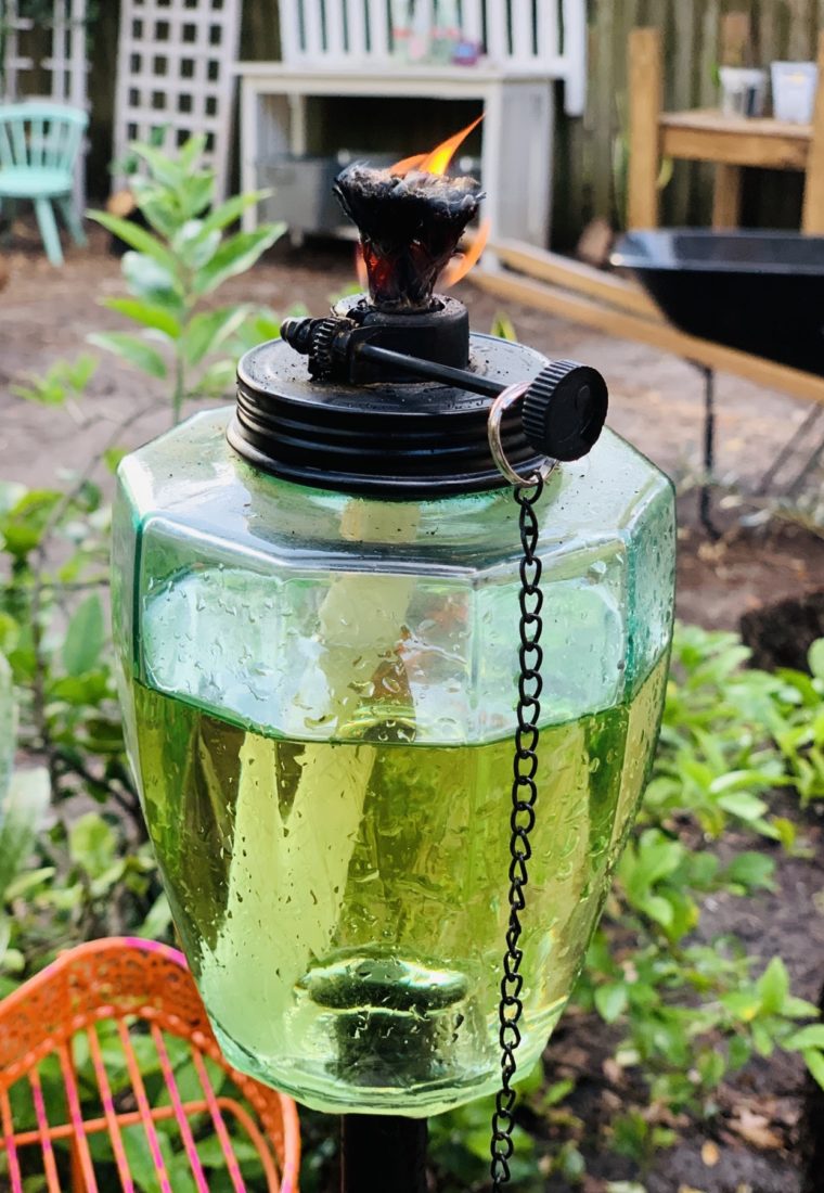 DIY Tiki Torch Fuel Using Vegetable Oil & Bug-Repelling Essential Oils